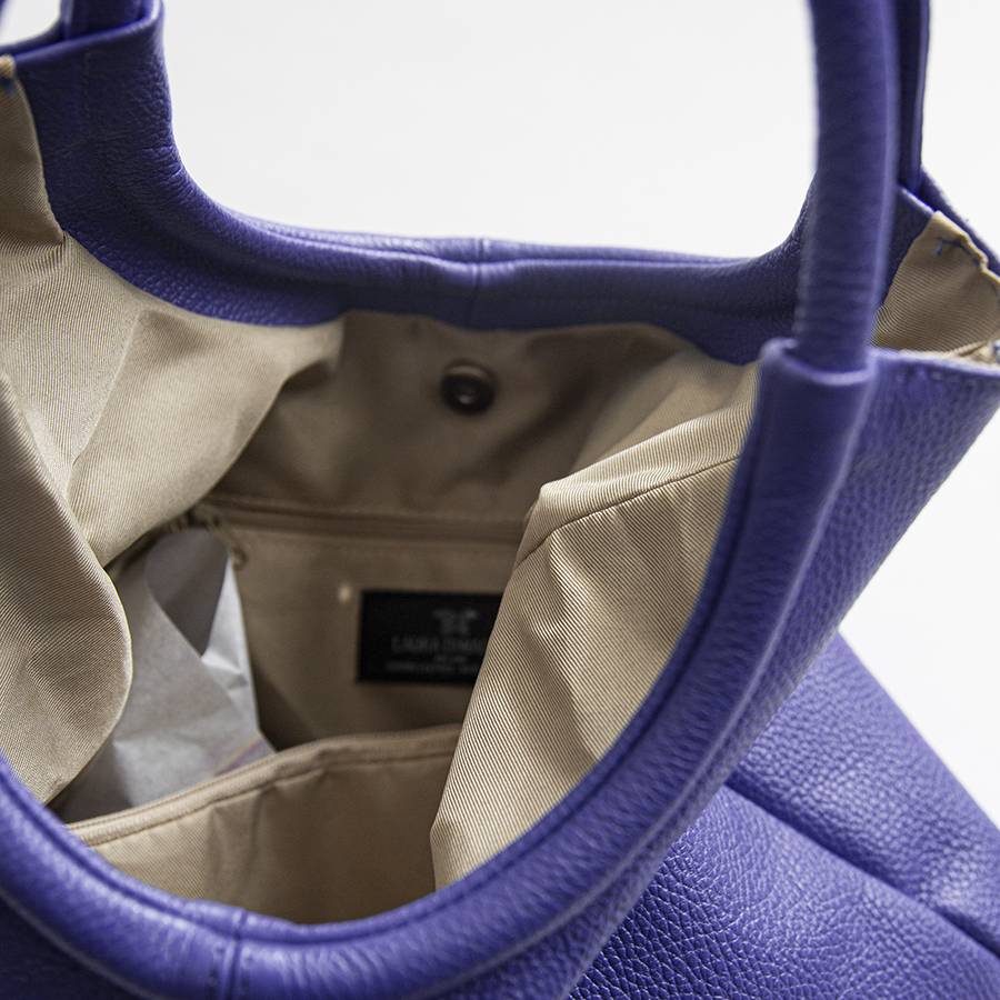 Laura Di Maggio INDIA – Maxi borsa con manico tondo in pelle glicine Spedizione Gratuita