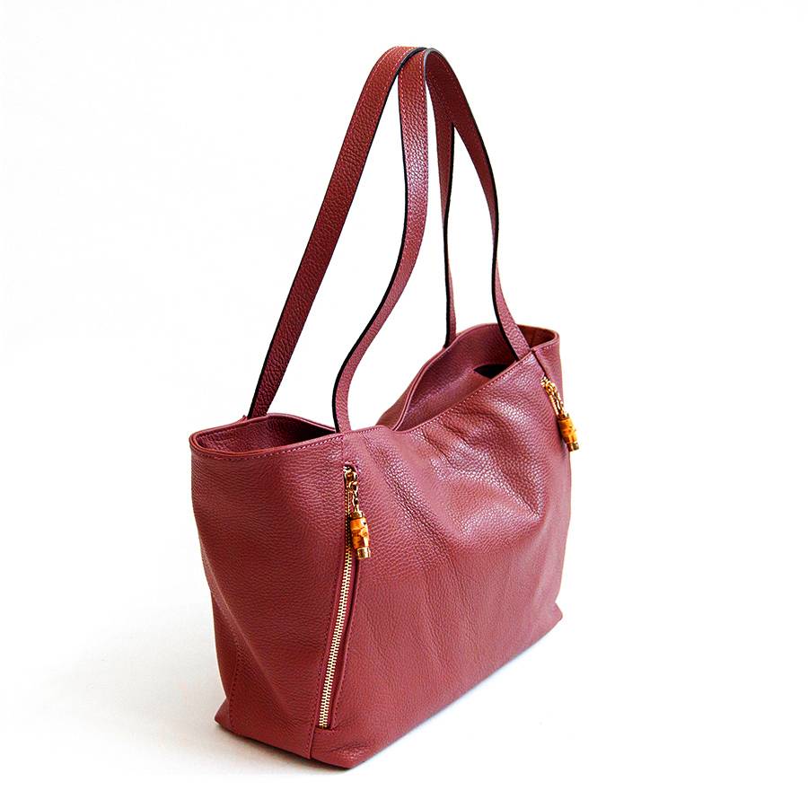 Laura Di Maggio BAMBU’ SHOPPER – Borsa in pelle rossa Pezzi Unici