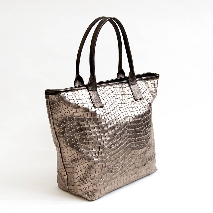 Laura Di Maggio ALTEA – shopping in pelle laminata stampa cocco Rilascio limitato