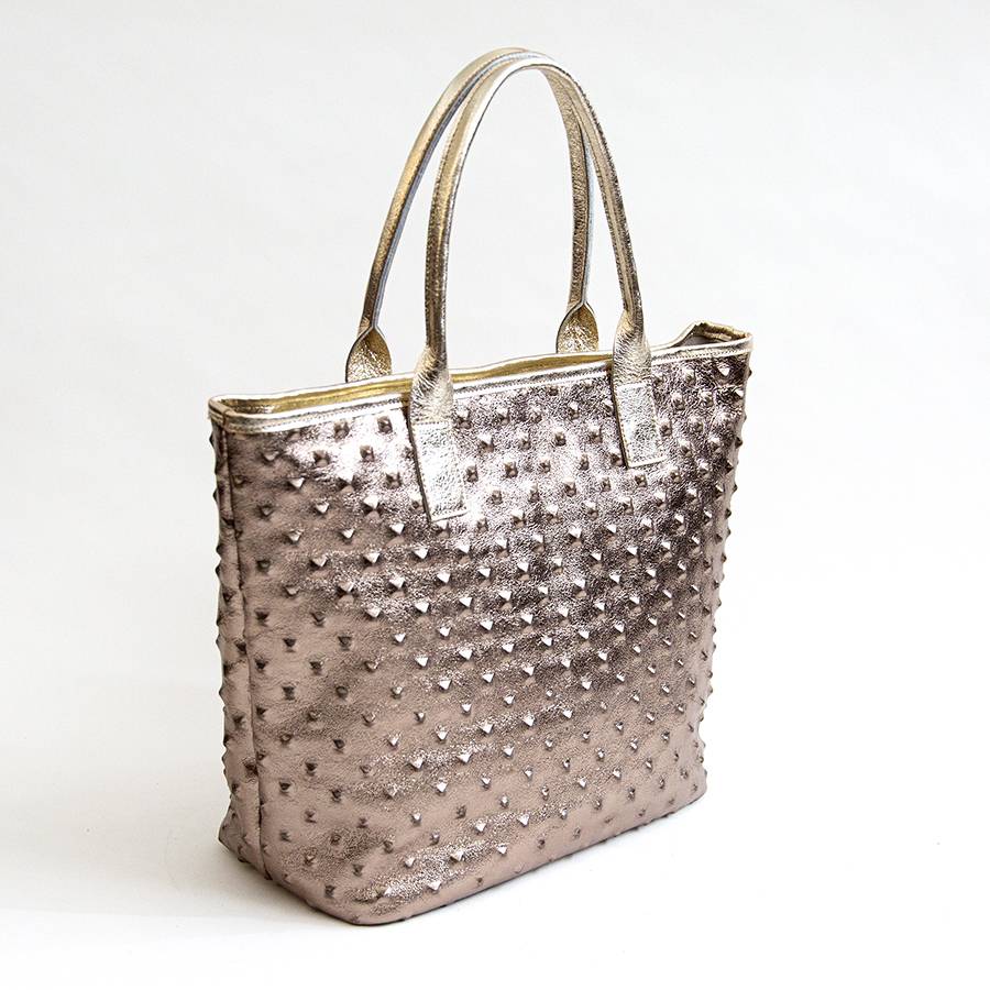 Laura Di Maggio ALTEA – shopping in pelle stampa chiodo bronzo Negozio