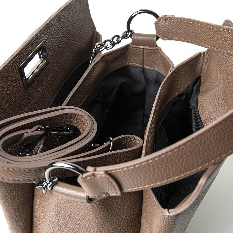 Laura Di Maggio LOLA – borsa in pelle dollaro cioccolato Italia