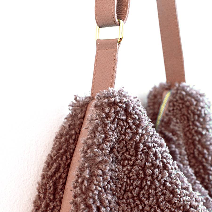 Laura Di Maggio BOUCLE’ – sacca in pelle e pelliccia ecologica rosa Promozione