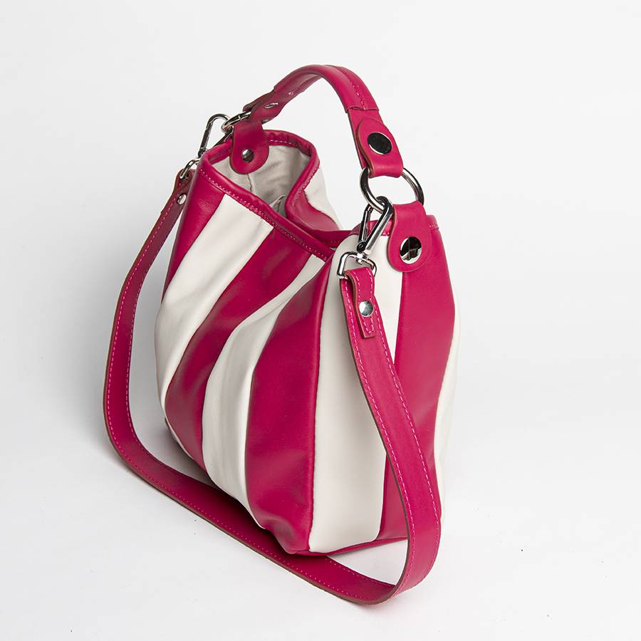 Laura Di Maggio TESSA MINI – Secchiello in pelle nappa trapuntata azalea Prezzo Ridotto