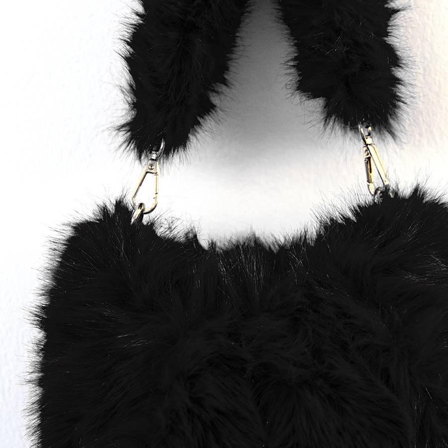 Laura Di Maggio NUVOLA – baguette in ecopelliccia nero Vendite Flash