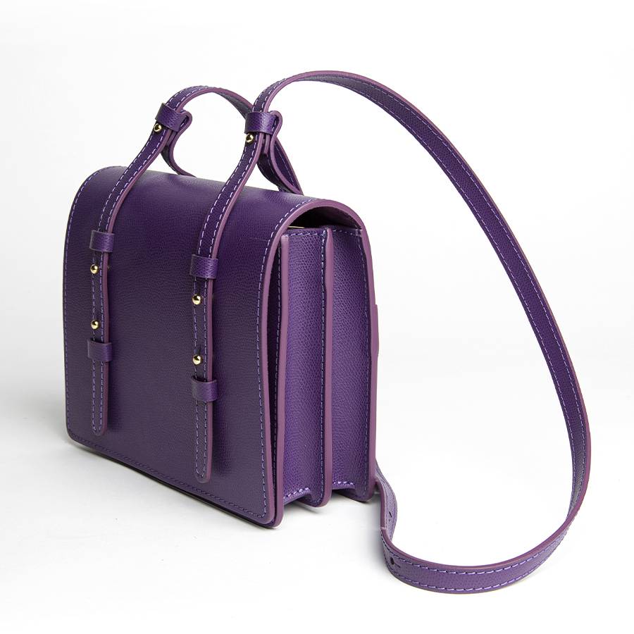 Laura Di Maggio LEA – Postina in pelle saffiano viola Italy