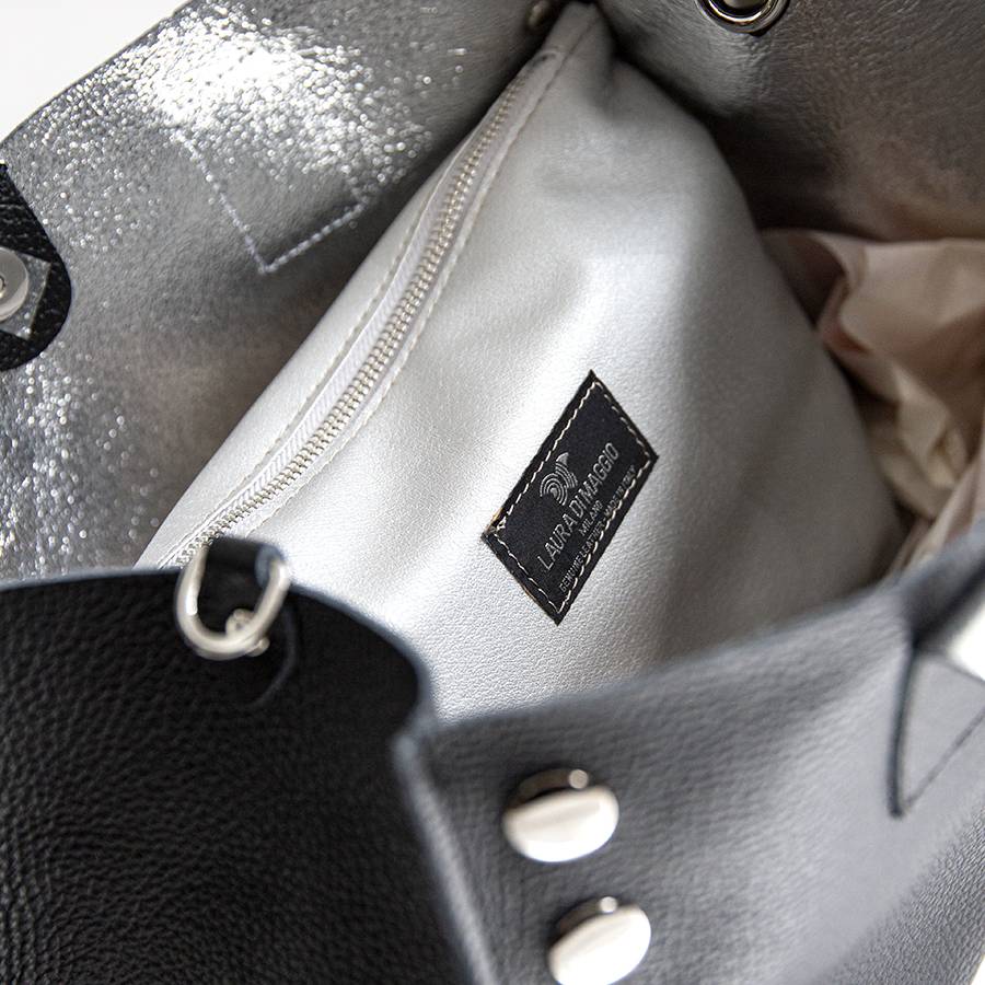 Laura Di Maggio SAM BIG – Shopping con borchie in pelle nera Promozione