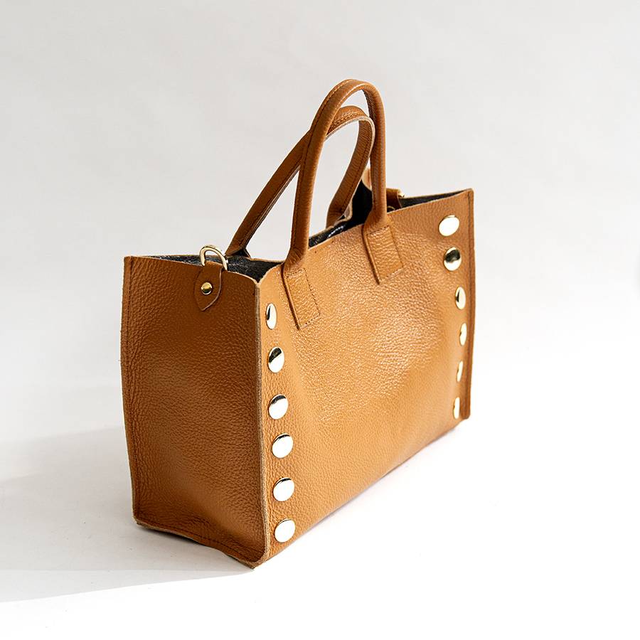 Laura Di Maggio SAM – Shopping con borchie in pelle cuoio Spedizione Gratuita