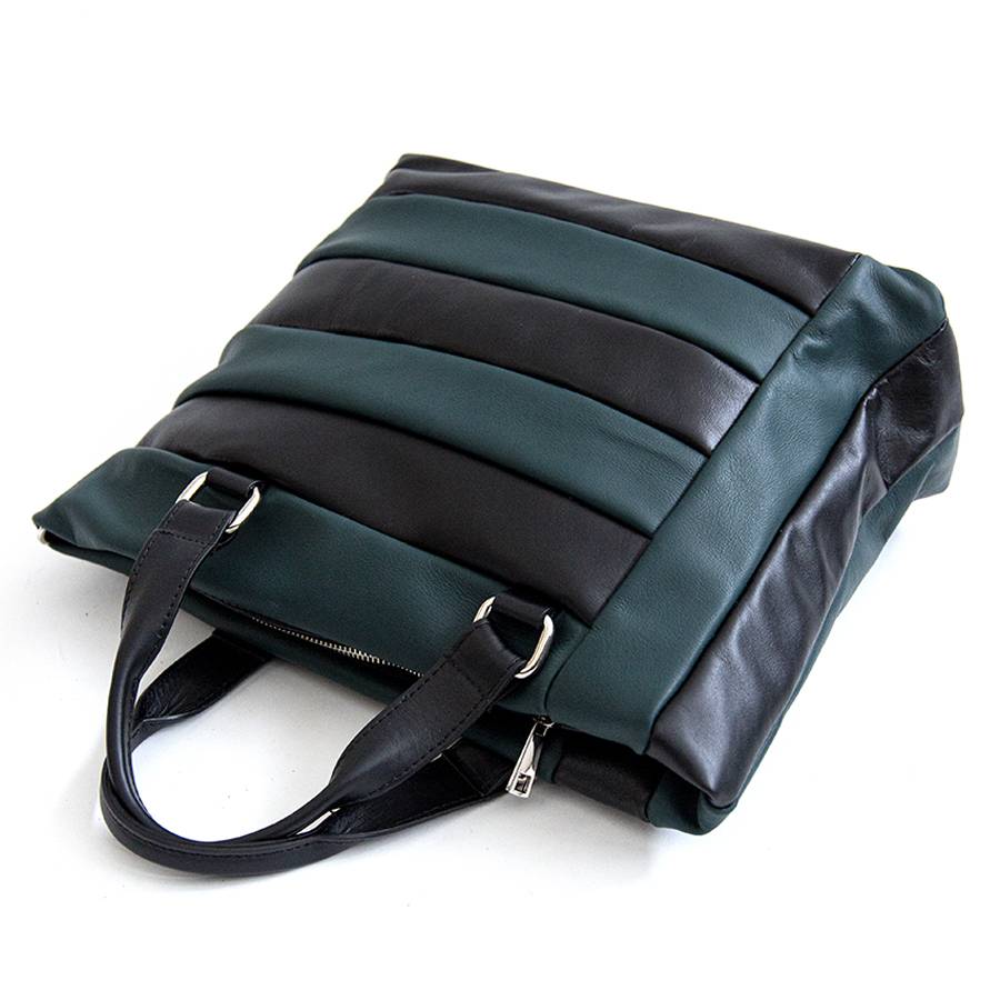 Laura Di Maggio TESSA TOTE – borsa in pelle nappa trapuntata petrolio Novità