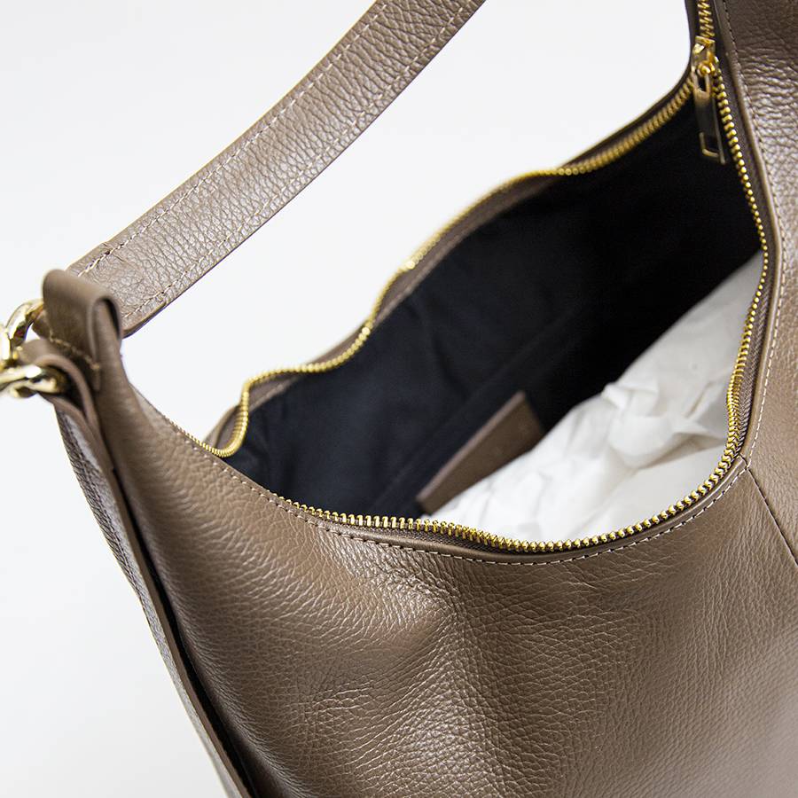 Laura Di Maggio SIDNEY – Sacca in pelle taupe In Vendita
