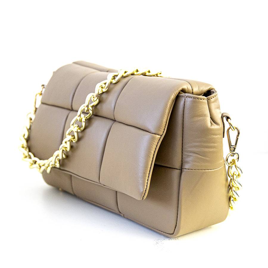 Laura Di Maggio DOLCE – Borsa in nappa trapuntata taupe Vendite stagionali