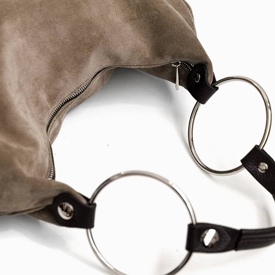 Laura Di Maggio NATALIE – Sacca in camoscio taupe Offerta per la Festa della Mamma