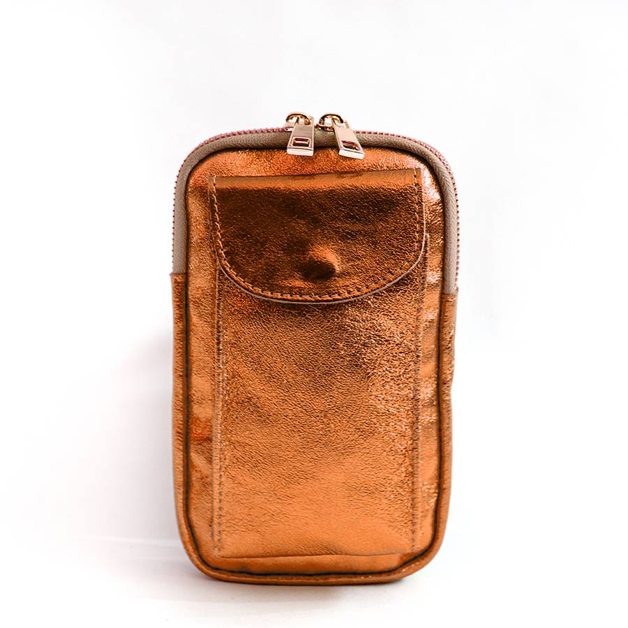 Laura Di Maggio PORTACELLULARE – pelle laminata arancio Lightning offer