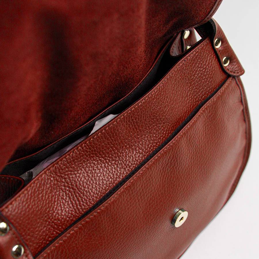 Laura Di Maggio SADDLE – postina in pelle e camoscio rubino Super Saving Price