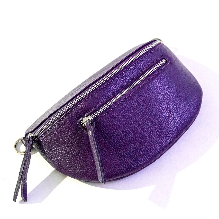 Laura Di Maggio MARSUPIO in pelle dollaro viola Ritorno libero