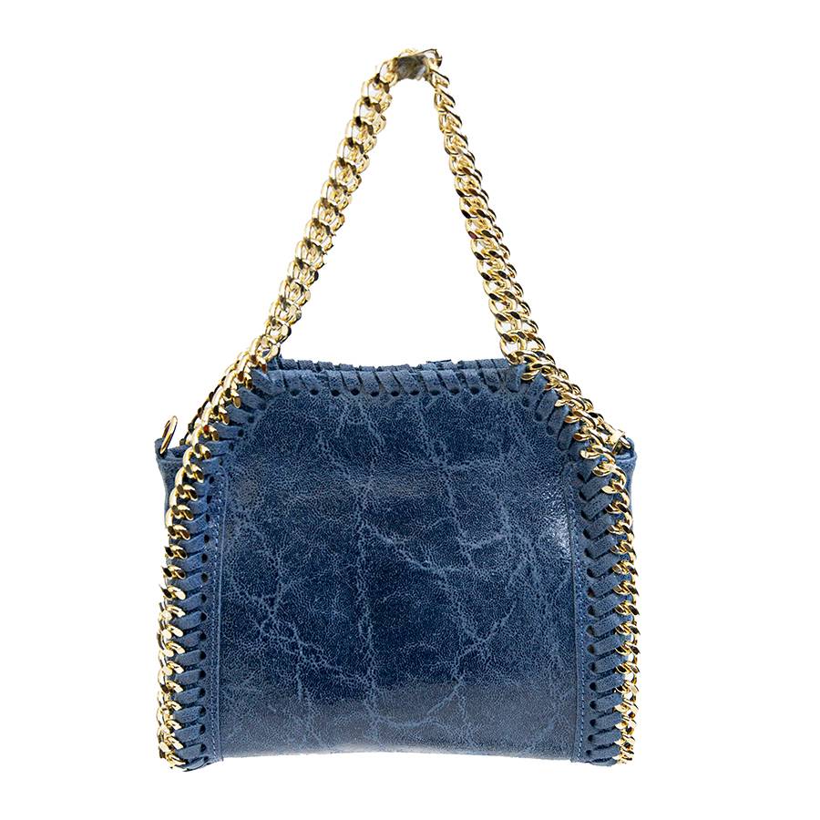 Laura Di Maggio LUMI – Borsa con catene in pelle vintage blu Ultimo giorno