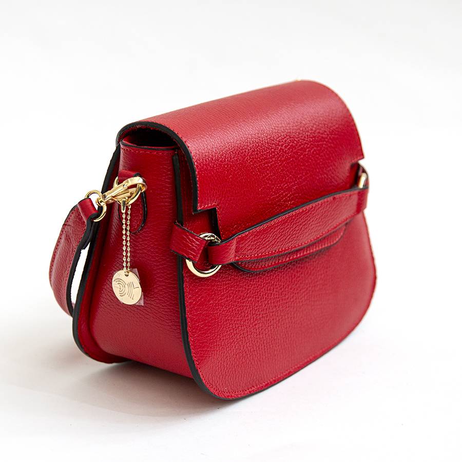 Laura Di Maggio SALLY – Postina con patta in pelle rossa Offerta speciale della fabbrica