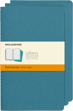 Moleskine Quaderni CahierSet da 3 quaderni, Blu Brillante