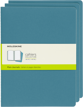 Moleskine Quaderni CahierSet da 3 quaderni, Blu Brillante