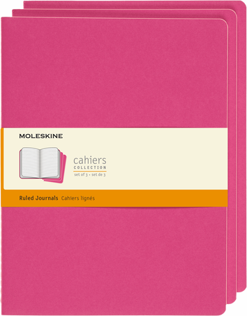 Moleskine Quaderni CahierSet da 3 quaderni, Rosa Cinetico
