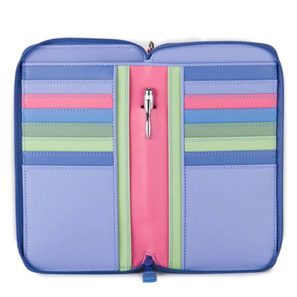 Mywalit Portafoglio multifunzione con zip su tre lati e tracolla Viola 2025