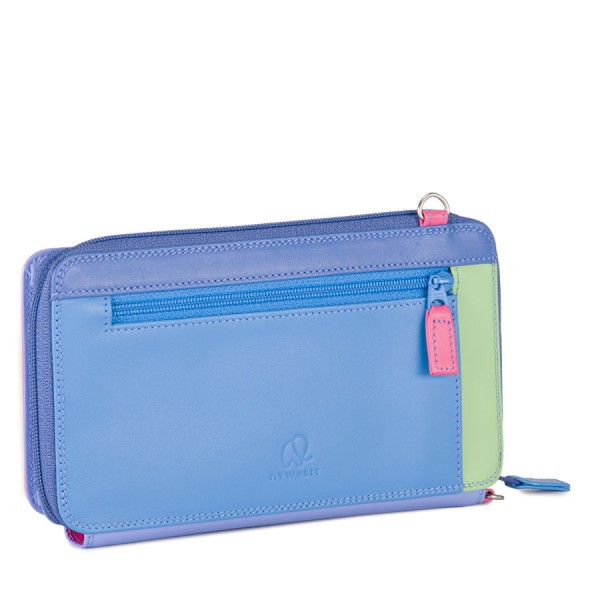 Mywalit Portafoglio multifunzione con zip su tre lati e tracolla Viola 2025