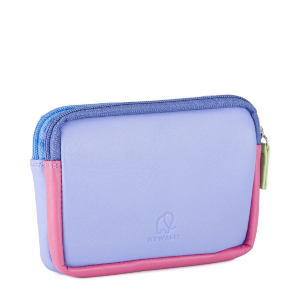 Mywalit Portafoglio/Astuccio in Pelle con doppia Zip Viola Outlet