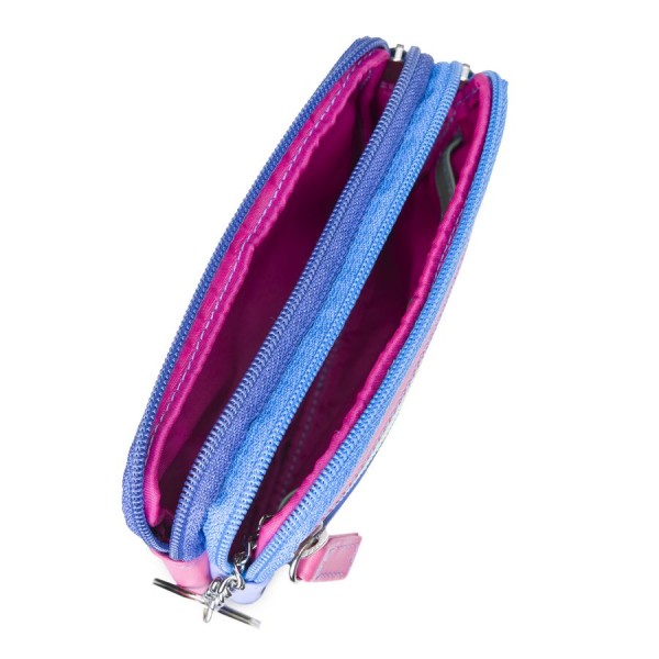 Mywalit Portafoglio/Astuccio in Pelle con doppia Zip Viola Outlet
