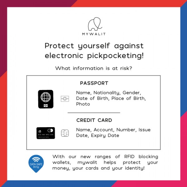 Mywalit Porta carte di credito doppio con tecnologia RFID Marrone-Oliva Nuovo