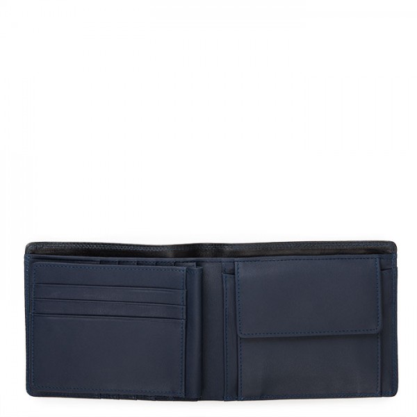 Mywalit Portafoglio da uomo grande con lente e protezione RFID Nero-Blu Promozione Limitata