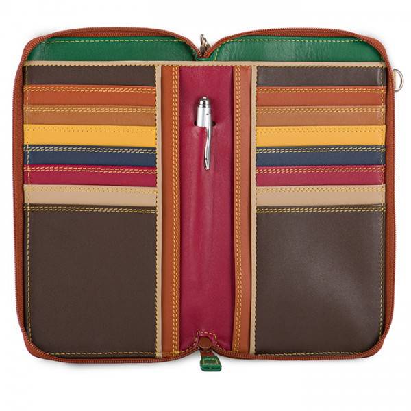 Mywalit Portafoglio multifunzione con zip su tre lati e tracolla Bosco Moda