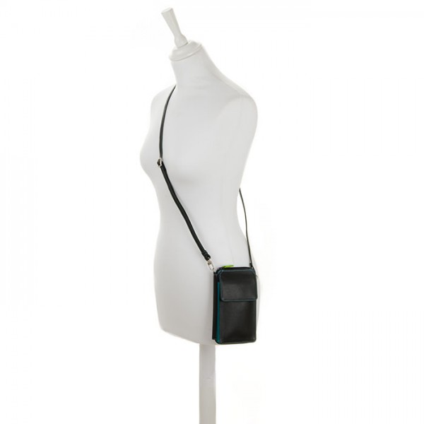 Mywalit Portafoglio multifunzione con zip su tre lati e tracolla Black Pace Italy