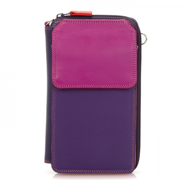 Mywalit Portafoglio multifunzione con zip su tre lati e tracolla Sangria Multi Italia