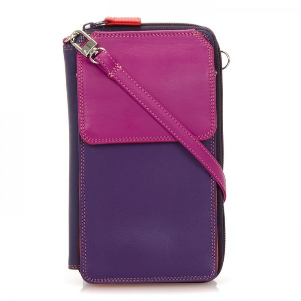 Mywalit Portafoglio multifunzione con zip su tre lati e tracolla Sangria Multi Italia