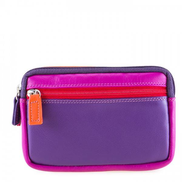Mywalit Portafoglio/Astuccio in Pelle con doppia Zip Sangria Multi
