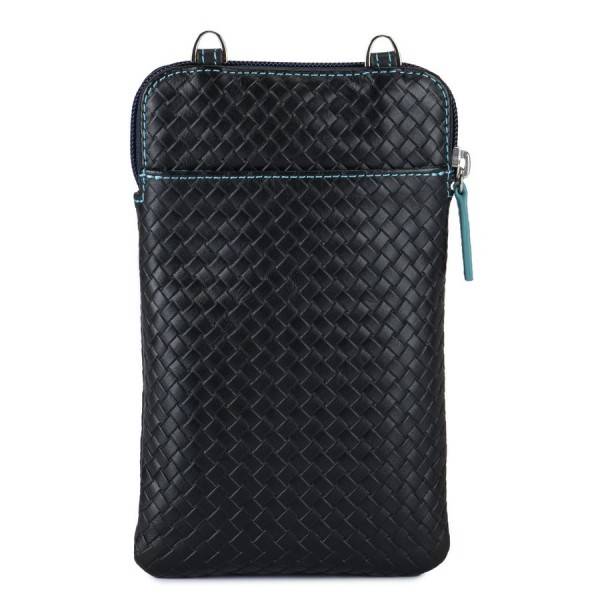 Mywalit Organiser Porta Telefono linea Embossed Nappa Black Pace In Linea