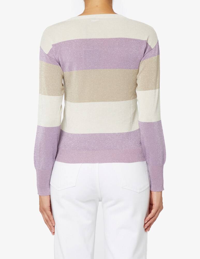 EMME Marella Picasso maglione in lurex bande orizzontale In Vendita