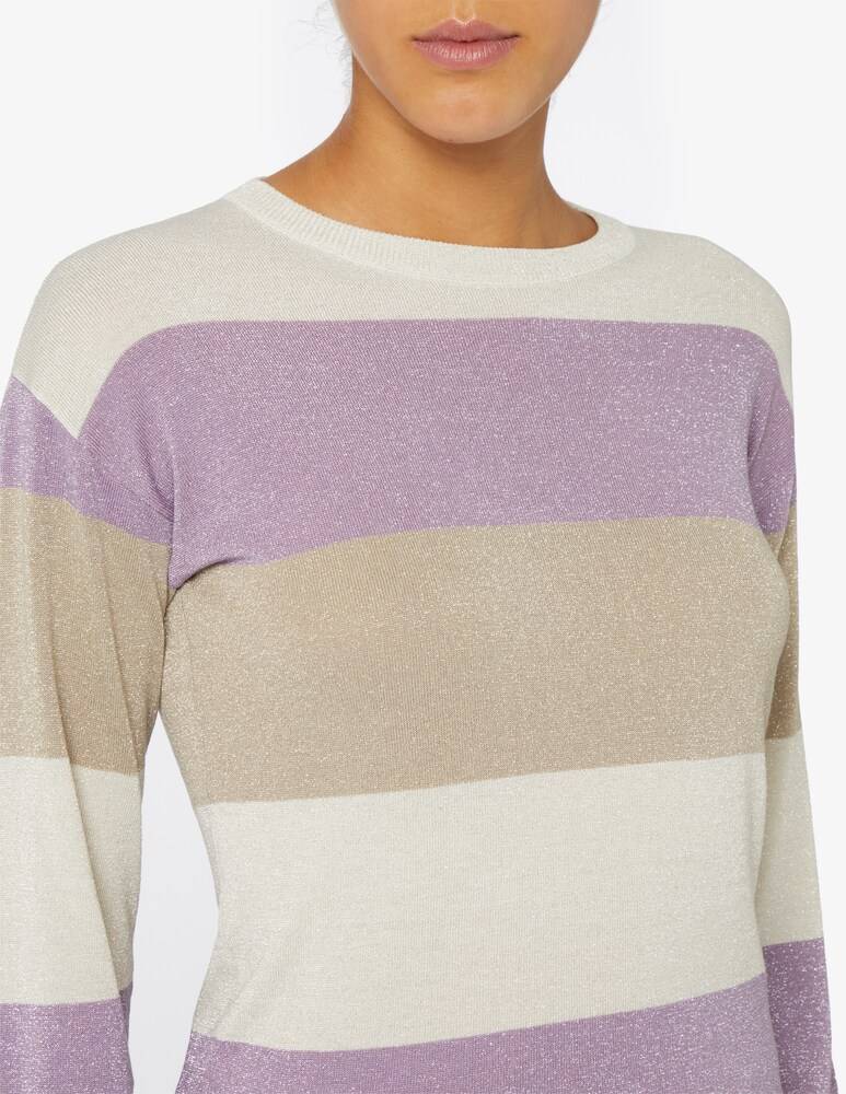 EMME Marella Picasso maglione in lurex bande orizzontale In Vendita