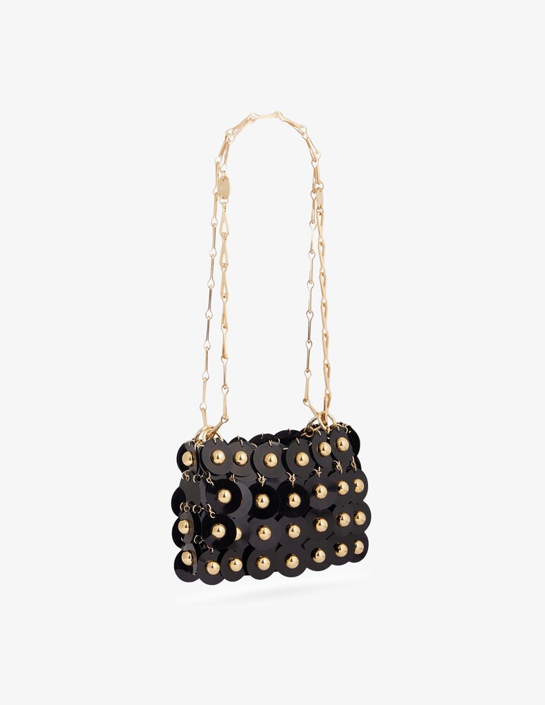 Rabanne Borsa Black Sparkle Nano Sphere Vendite Flash