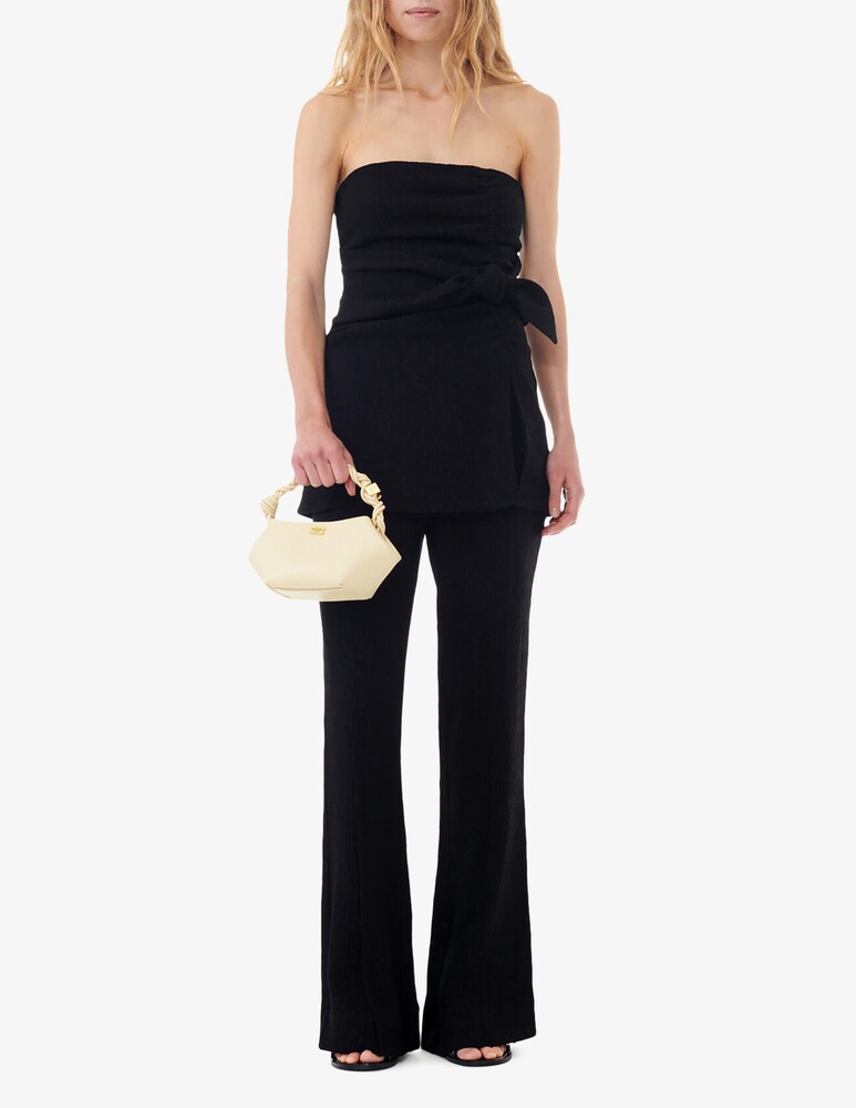 Ganni Pantaloni svasati in crêpe di viscosa stretch Hotsell