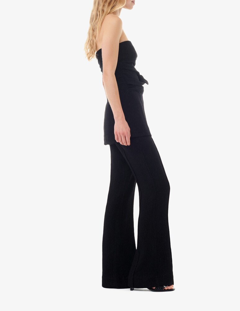 Ganni Pantaloni svasati in crêpe di viscosa stretch Hotsell