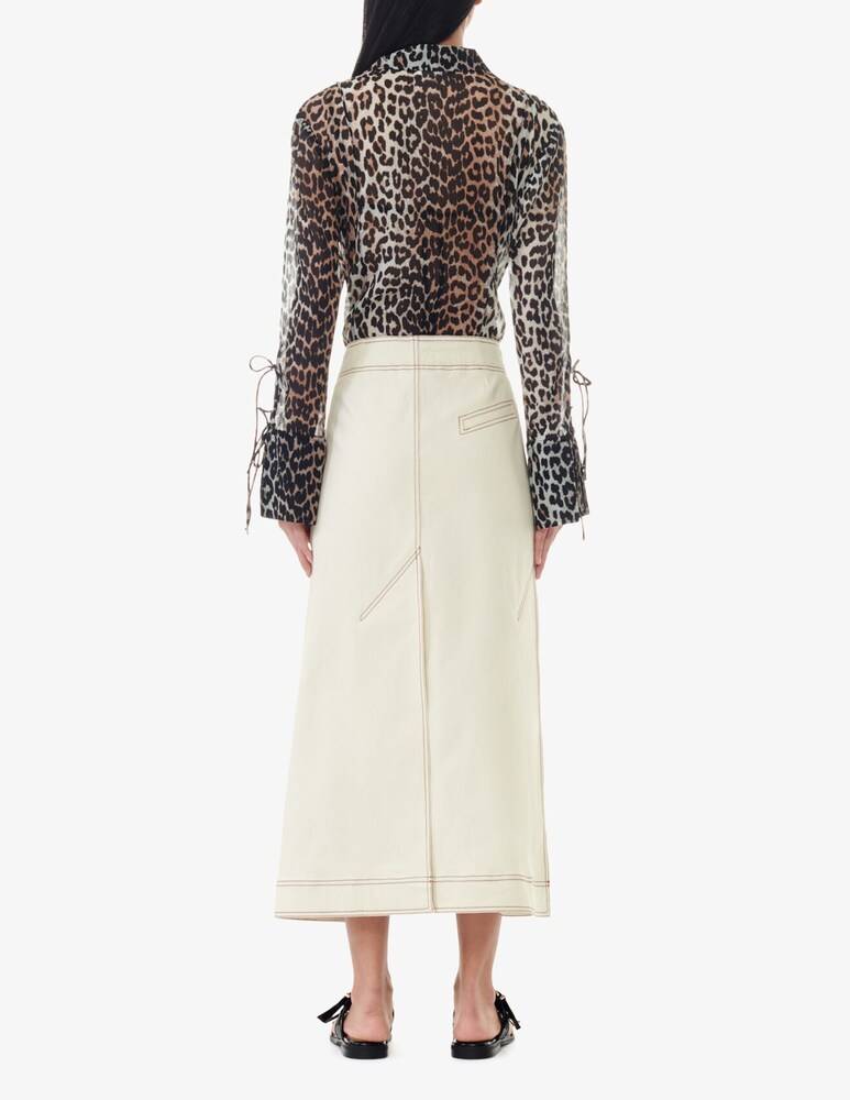 Ganni Camicia slim in chiffon stampato Presa