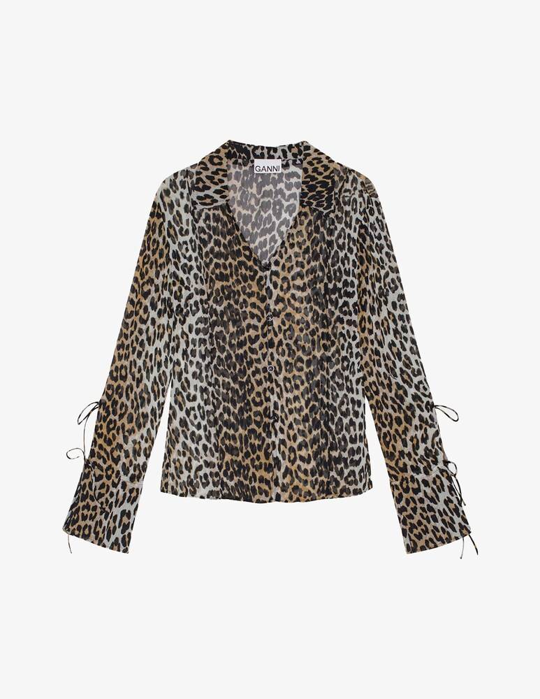 Ganni Camicia slim in chiffon stampato Presa