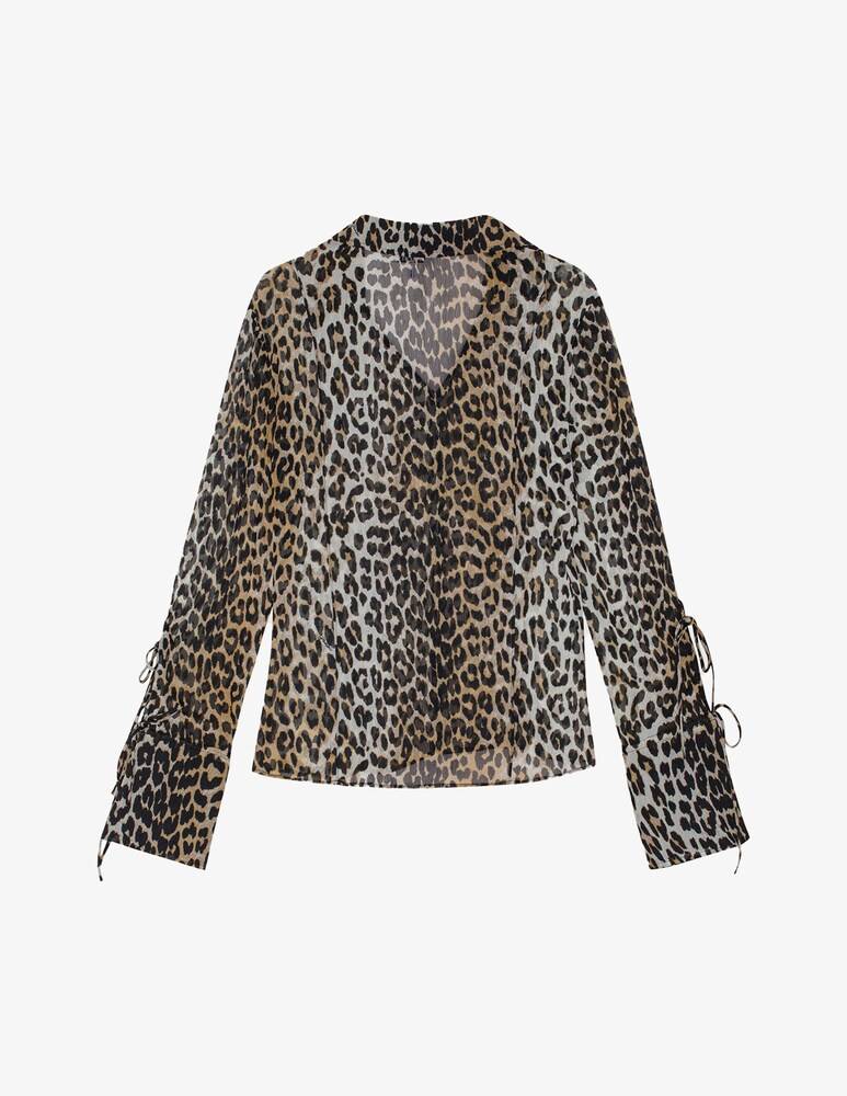 Ganni Camicia slim in chiffon stampato Presa