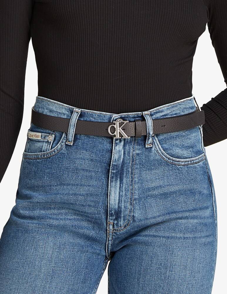 Calvin Klein Jeans Cintura mono plaque in pelle 25mm Outlet