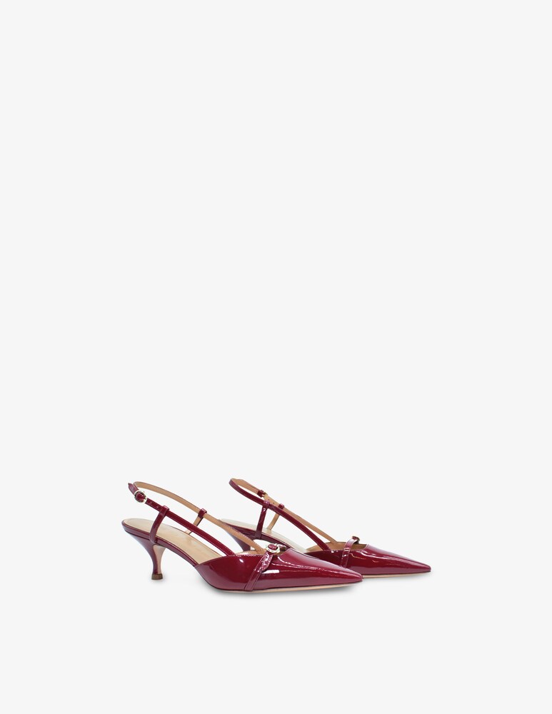 A. Bocca Slingback in vernice con tacco kitten Sconto