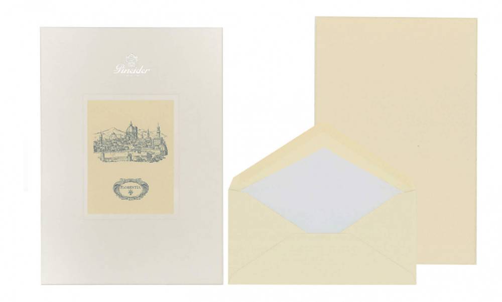 Pineider Set Carta da Lettera Florentia Formato A4 Spedizione Gratuita
