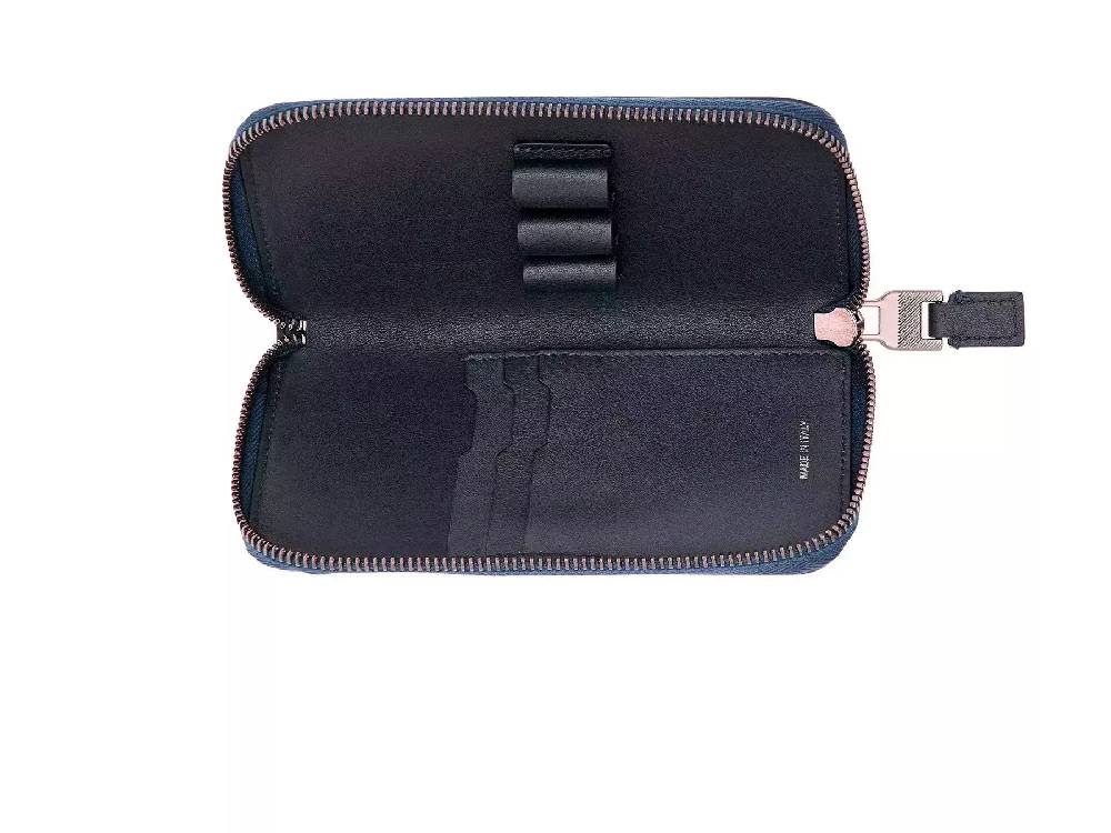 Pineider Astuccio con zip in Metro Smooth Vendita Calda