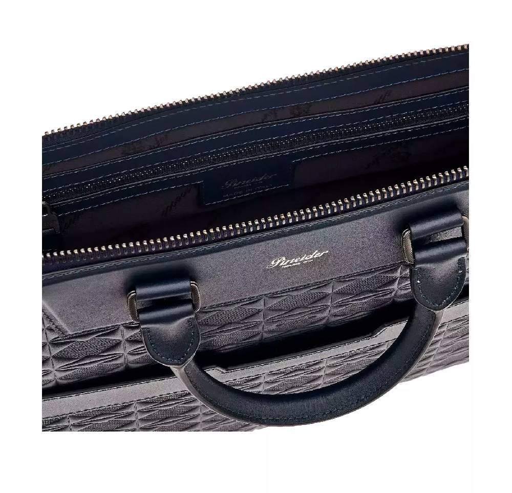 Pineider Slim Briefcase in Embossed Empress 2025