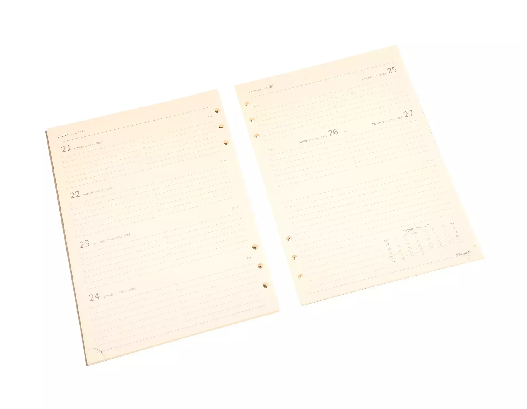 Pineider Agenda Settimanale Milano 2025 in Canvas - 17x24 cm In Saldo