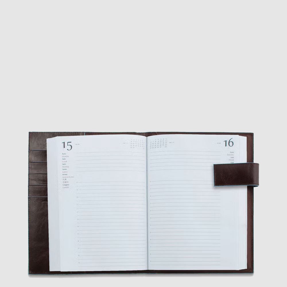 Piquadro Leather daily diary with Consegna Veloce